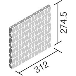 タイル IM-TR/CLR-1~CLR-3 リクシル ミックスモザイク コロリート 台形平ネット張り（1ケースから販売）