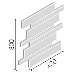 タイル FCY-R/A1~A7 リクシル 火色結 Aタイプ 異形状平ネット張り(馬踏目地)（1ケースから販売）