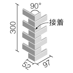 タイル FCY-35B/90-14/B1~B7 リクシル 火色結 Bタイプ 90°曲ネット張り(馬踏目地)(接着)（1ケースから販売）