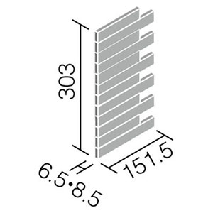 エコカラットプラス ECP-2515NB/NRC1~NRC3 リクシル ノルディックカラー 25×151角ネット張り(入隅用)（1ケースから販売）