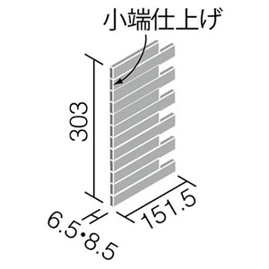 エコカラットプラス ECP-2515TNA/NRC1~NRC3 リクシル ノルディックカラー 25×151角片面小端仕上げ(短辺)ネット張り(出隅用)（1ケースから販売）