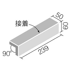 タイル FC-25/GBS-1A~GNH-J1 リクシル 火色音 釉もの 二丁屏風曲(接着)（1ケースから販売）