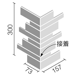 タイル FCY-R/90-14/A1~A7 リクシル 火色結 Aタイプ 90°曲ネット張り(馬踏目地)(接着)（1ケースから販売）