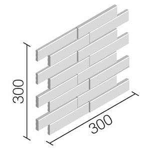タイル FCY-35B/B1~B7 リクシル 火色結 Bタイプ ボーダーネット張り(馬踏目地)（1ケースから販売）